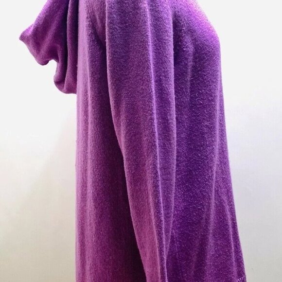 LOFT Women Long Sleeve Pullover Hooded Lounge Purple Casual Sweater Size Small - Picture 4 of 12